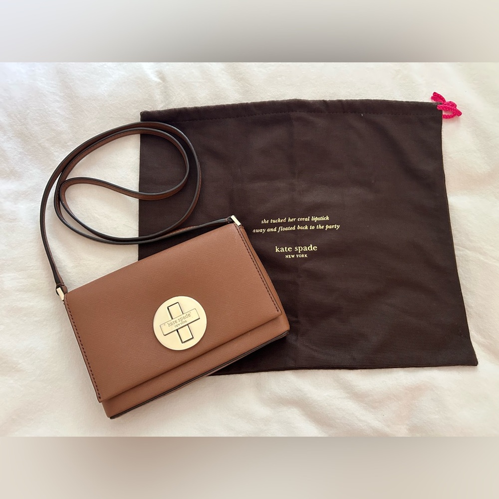 Kate Spade brown leather Newbury Lane Sally Crossbody bag